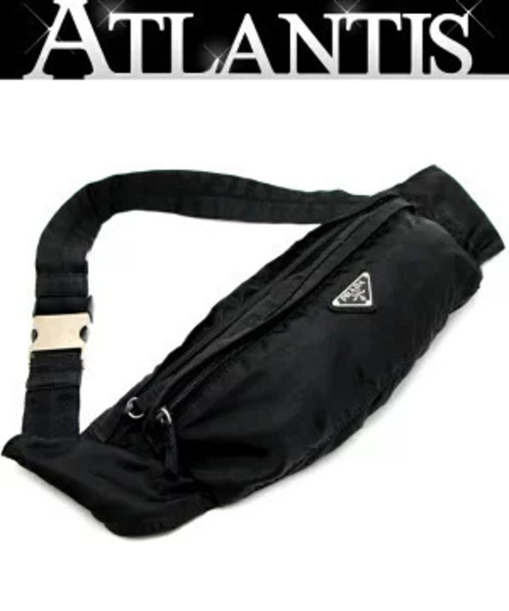 Prada Extremely Triangle Waist Bag Body Black